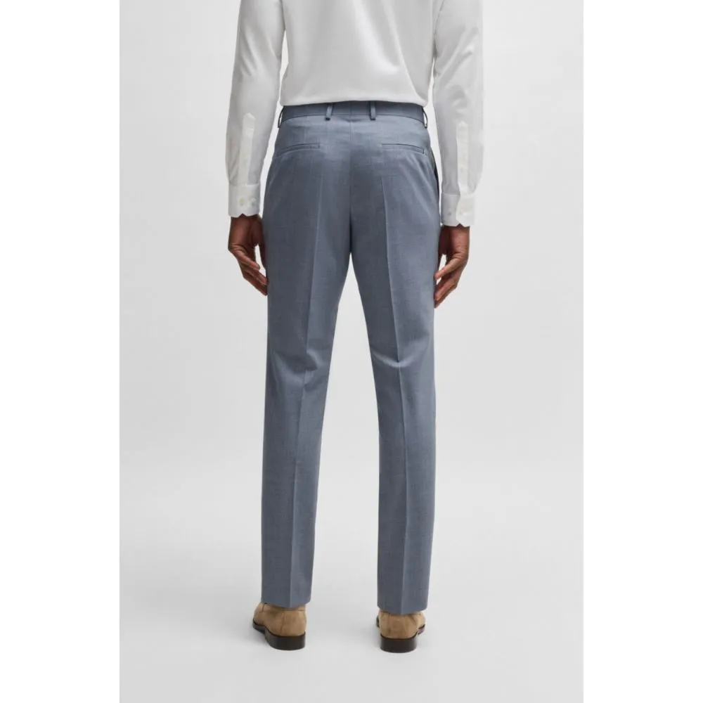 Formal trousers in a patterned virgin-wool blend