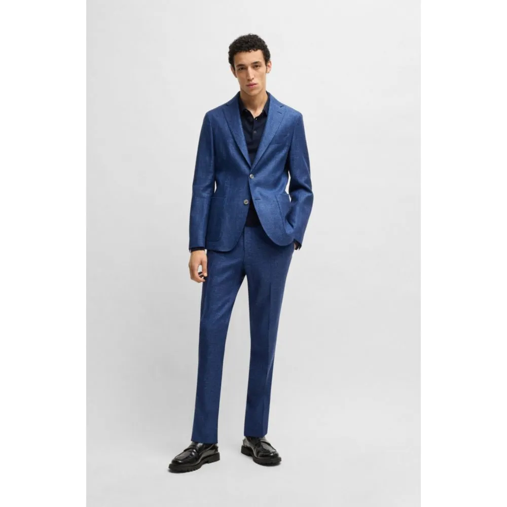Formal trousers in micro-patterned stretch fabric