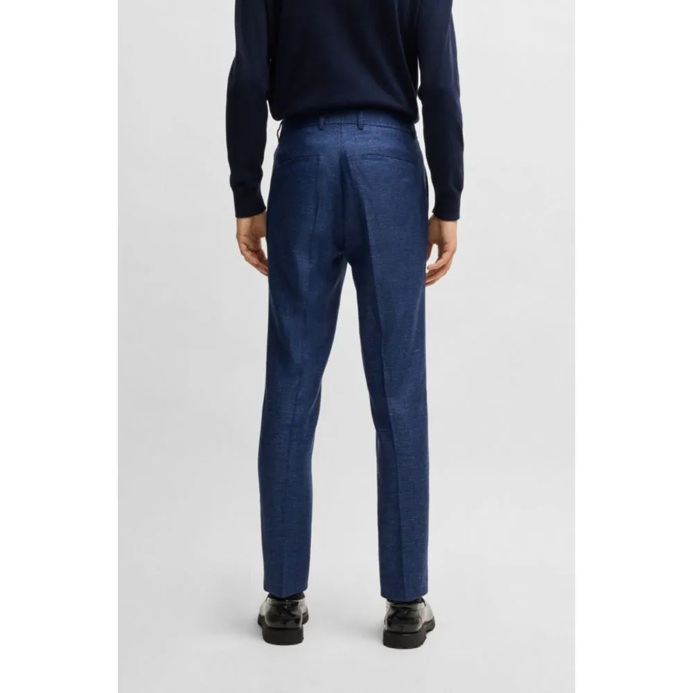 Formal trousers in micro-patterned stretch fabric