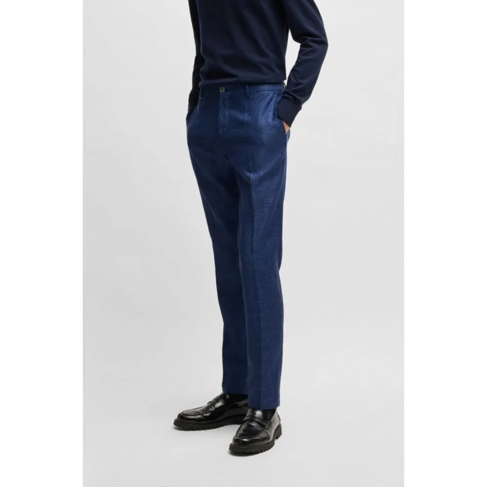 Formal trousers in micro-patterned stretch fabric