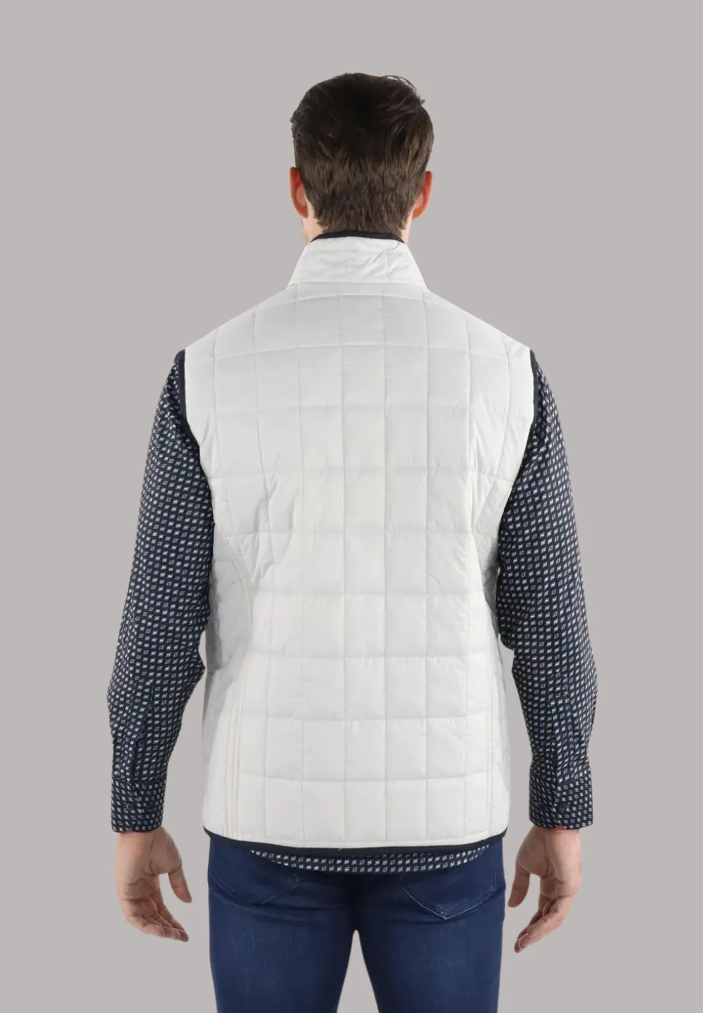 Full Zip Beige Quilted Vest