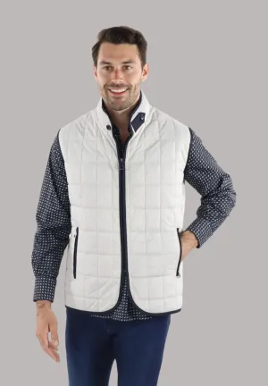 Full Zip Beige Quilted Vest