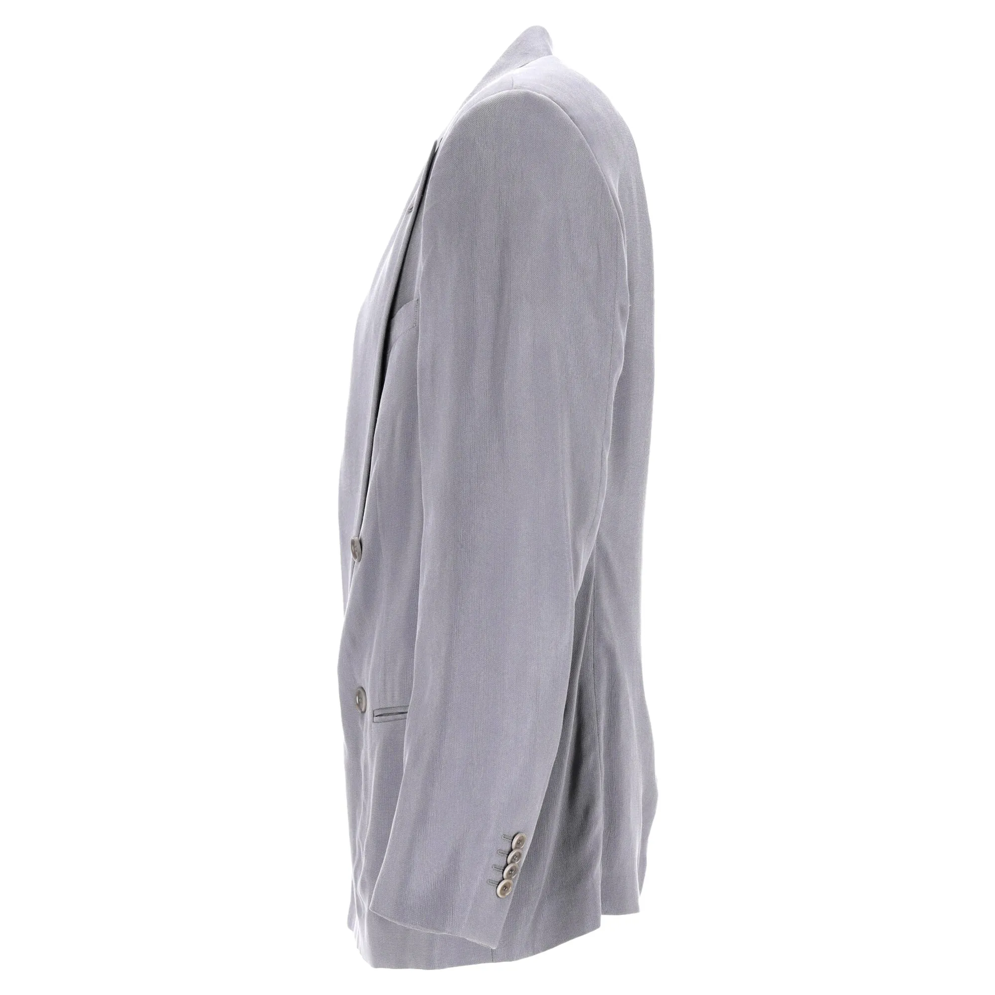 Giorgio Armani Double-Breasted Blazer in Grey Cupro