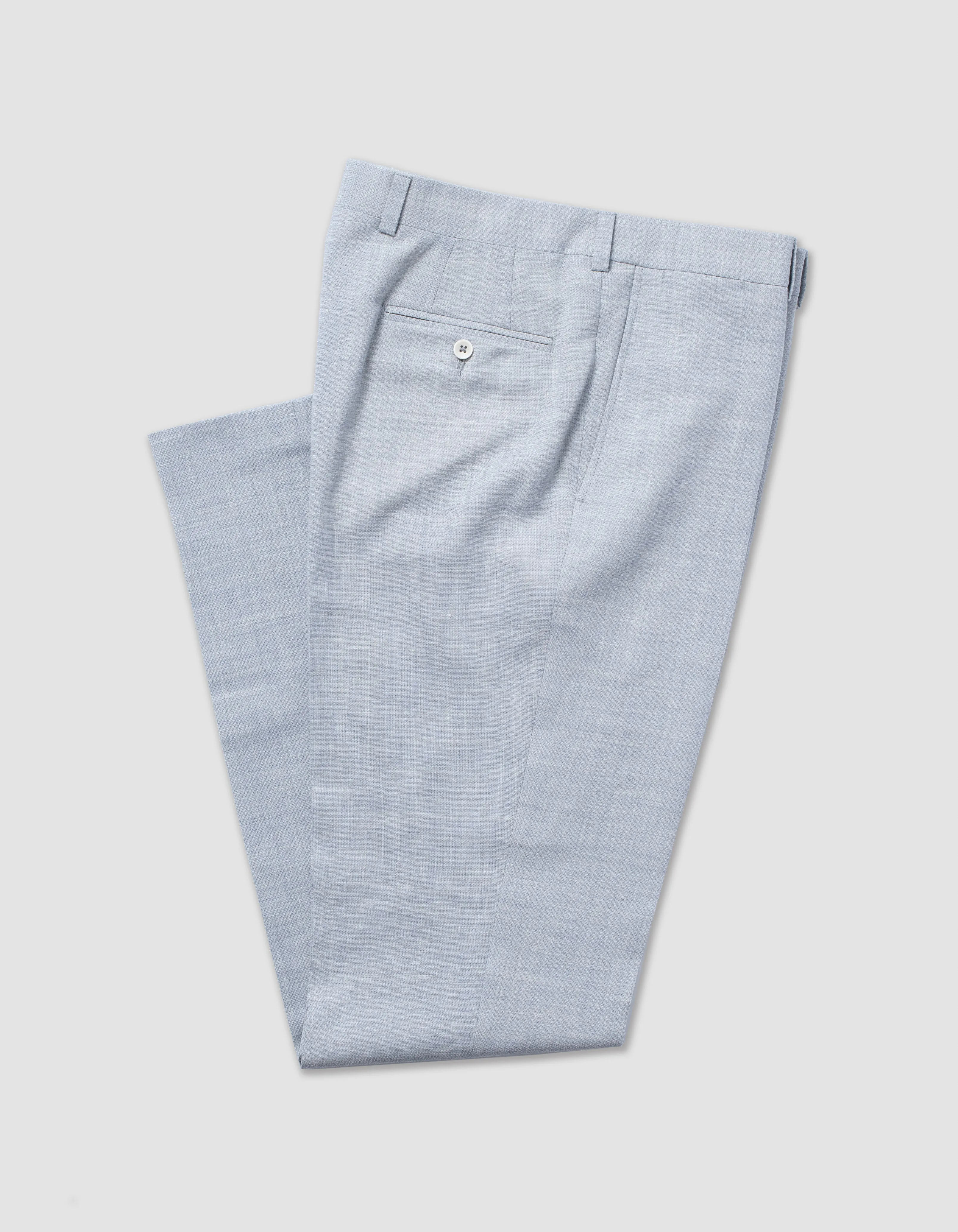 GREY CRASH LINEN TROUSERS - CLASSIC FIT