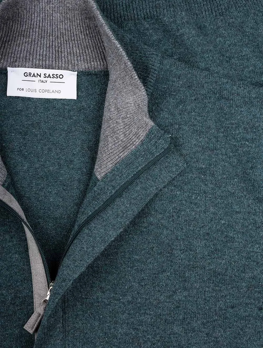 Half Zip Wool And Cashmere Green