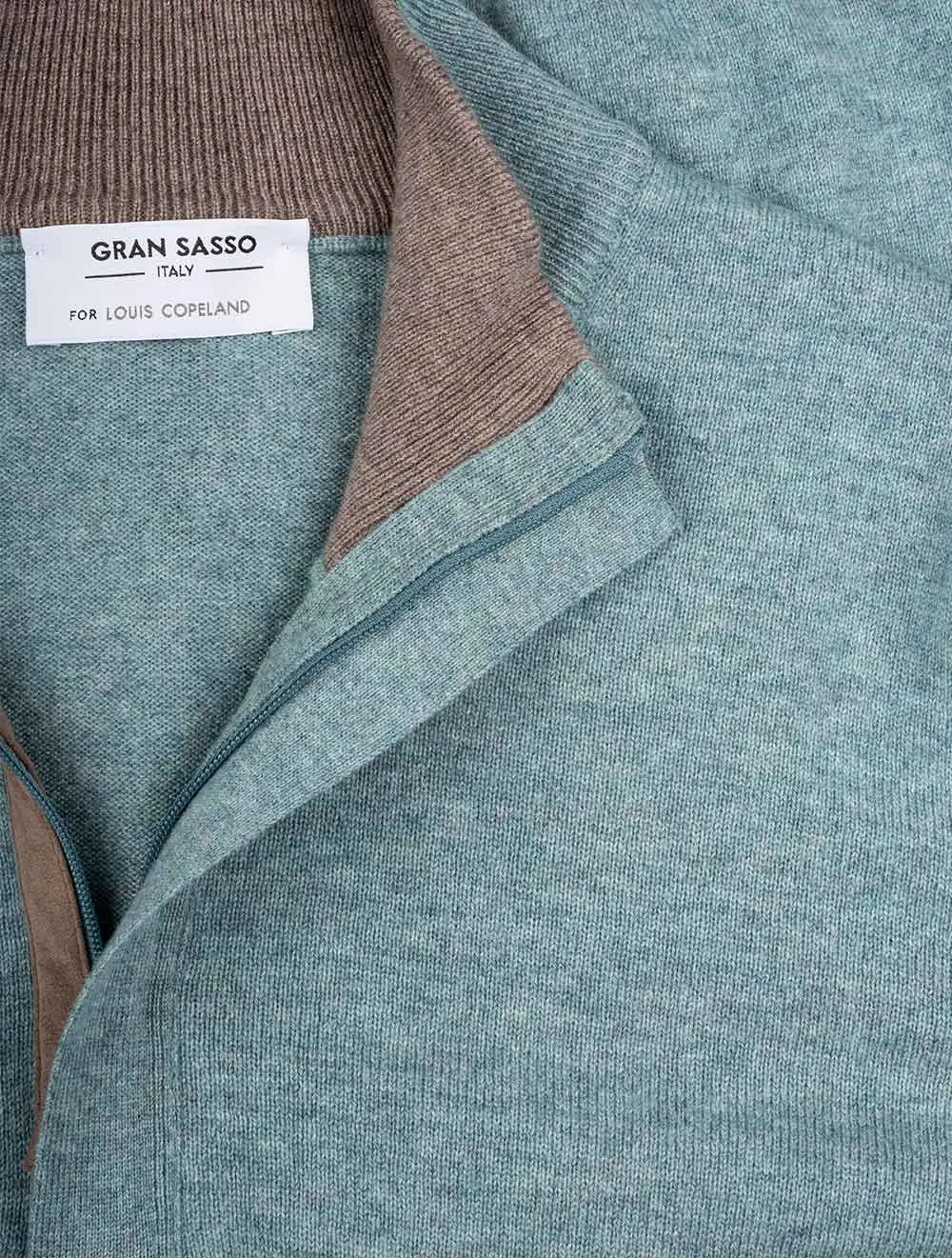 Half Zip Wool And Cashmere Mint