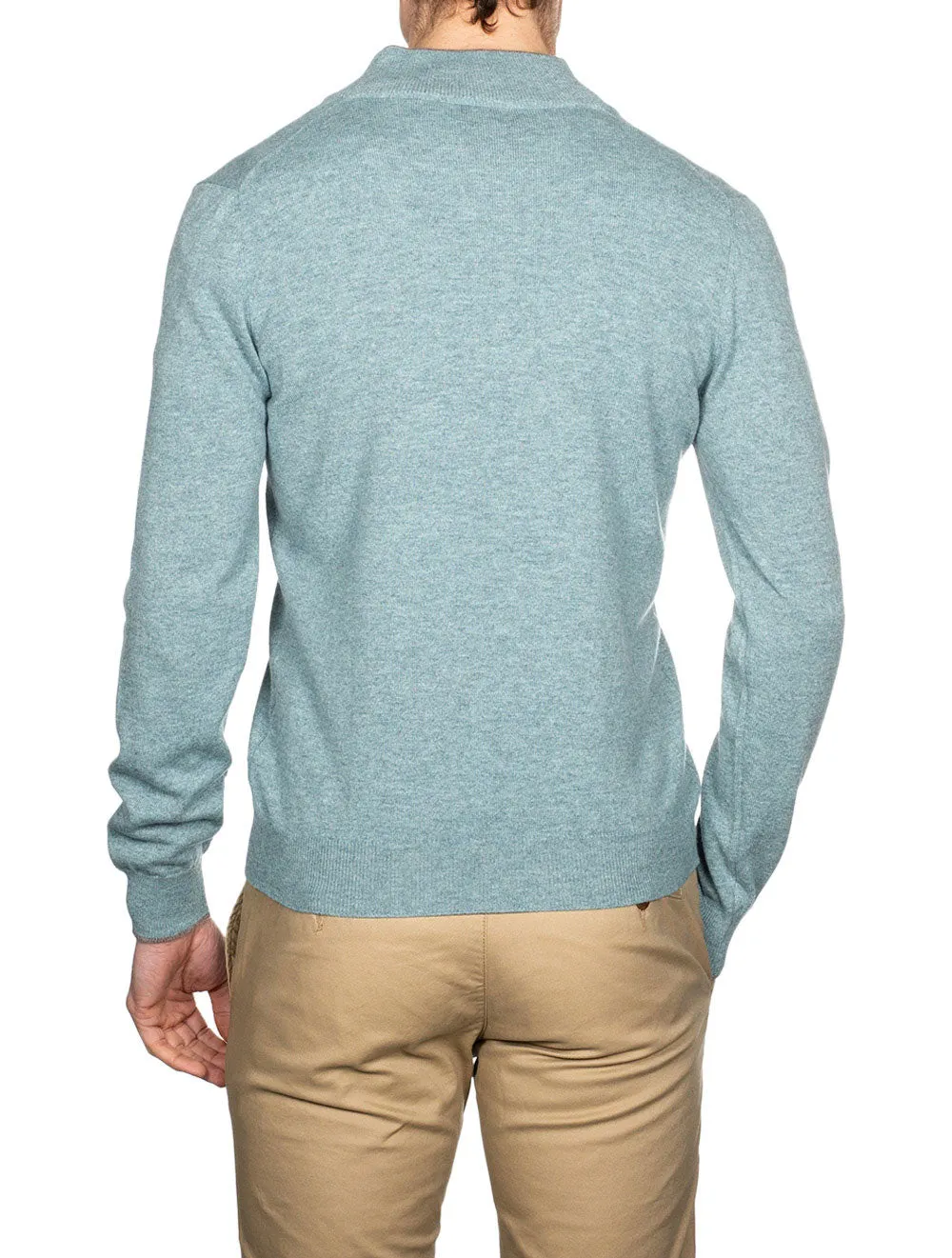 Half Zip Wool And Cashmere Mint