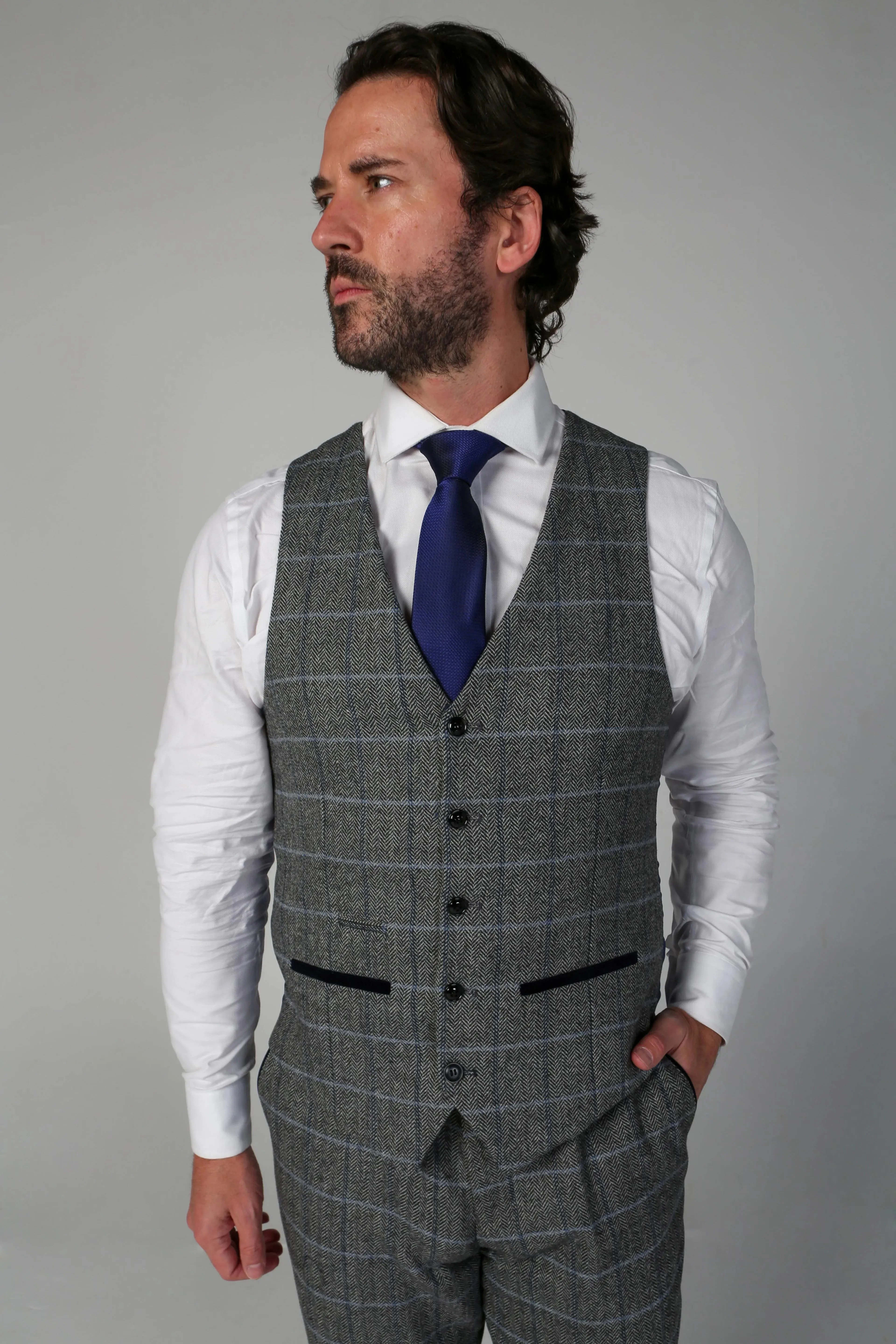 Harris Tweed Grey Waistcoat