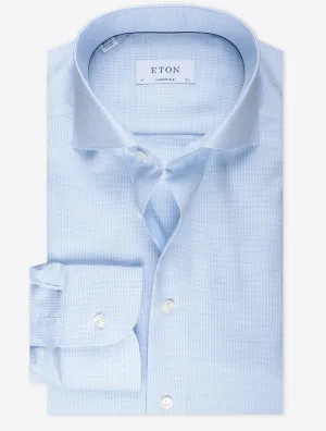 Houndstooth Contemporary Fit Shirt Blue