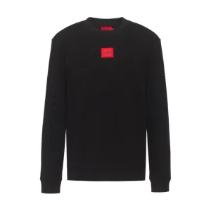 HUGO BOSS - Cotton Terry Sweatshirt With Red Logo Label