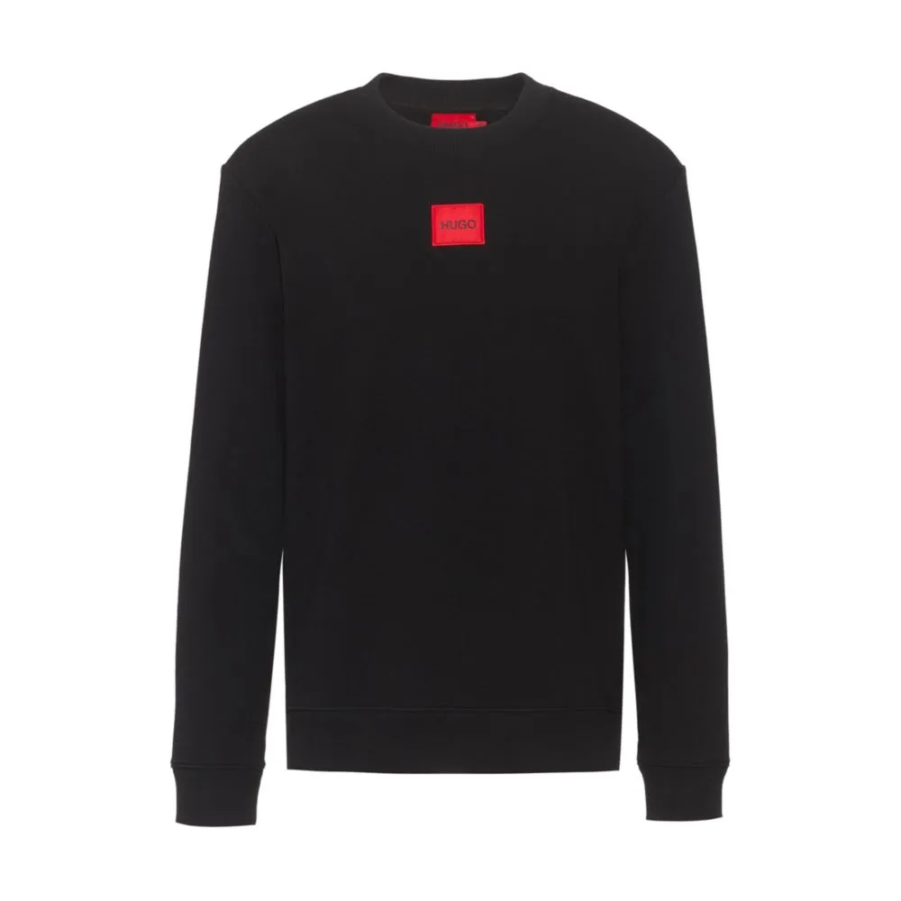 HUGO BOSS - Cotton Terry Sweatshirt With Red Logo Label