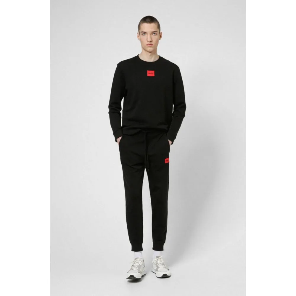 HUGO BOSS - Cotton Terry Sweatshirt With Red Logo Label