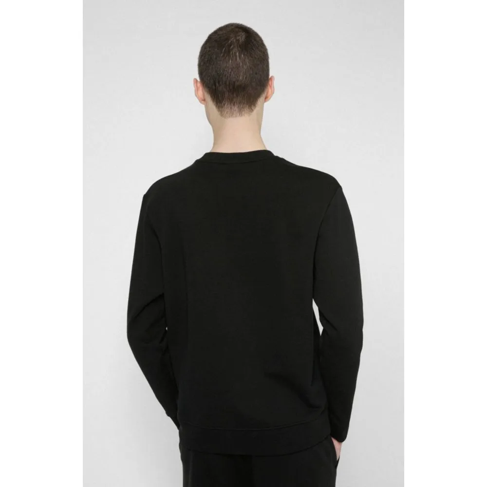 HUGO BOSS - Cotton Terry Sweatshirt With Red Logo Label