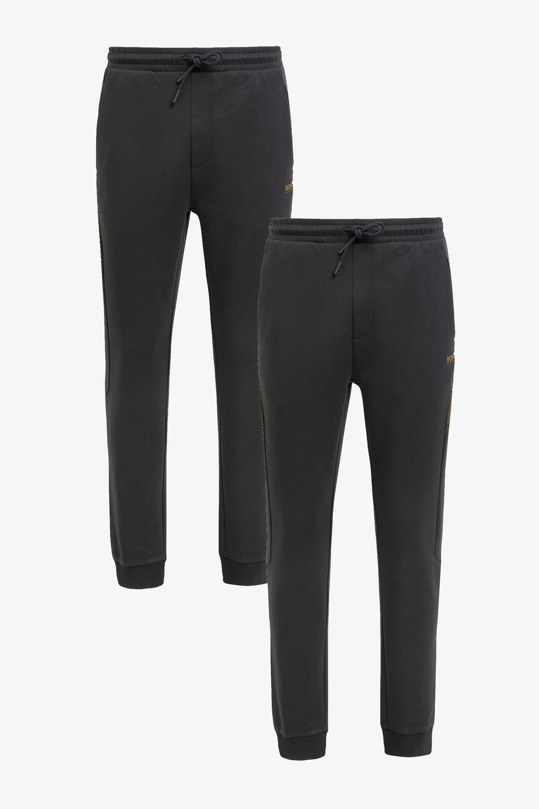 Hugo Boss Men's Hadiko 2 US Black Gold Cotton Joggers Track Pants
