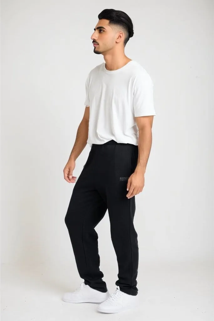 INSPORT MEN'S ASPEN BLACK TRACKPANTS (OPEN LEG) Cothing_Mens-Insport