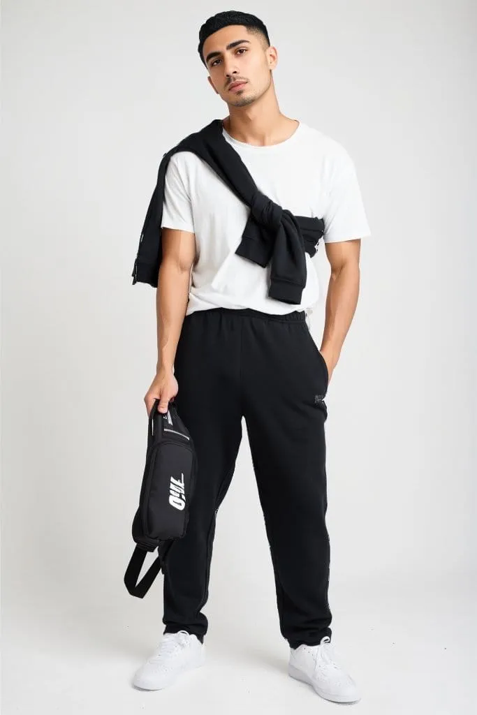 INSPORT MEN'S ASPEN BLACK TRACKPANTS (OPEN LEG) Cothing_Mens-Insport