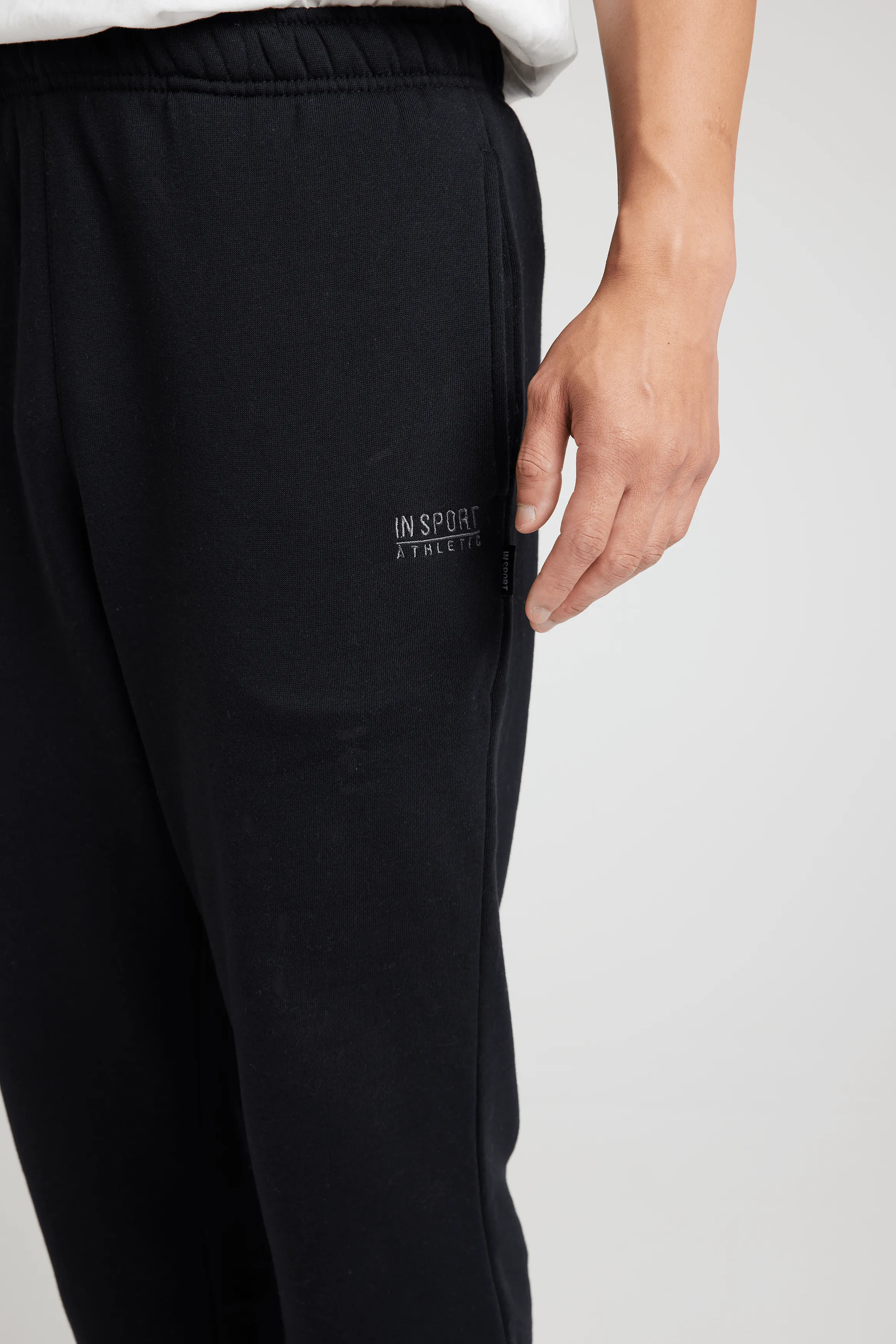 INSPORT MEN'S ASPEN BLACK TRACKPANTS (OPEN LEG) Cothing_Mens-Insport