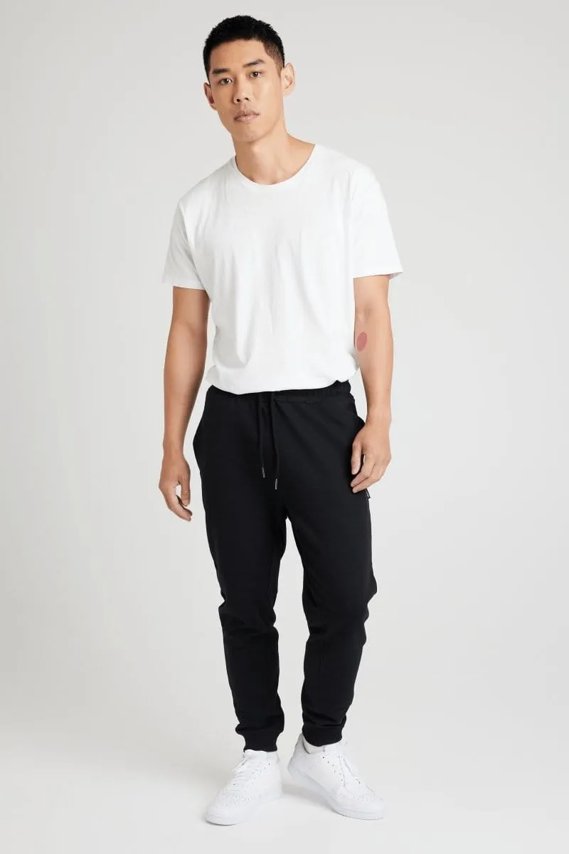 INSPORT MEN'S BOSTON SLIM FIT BLACK TRACKPANTS Cothing_Mens-Insport