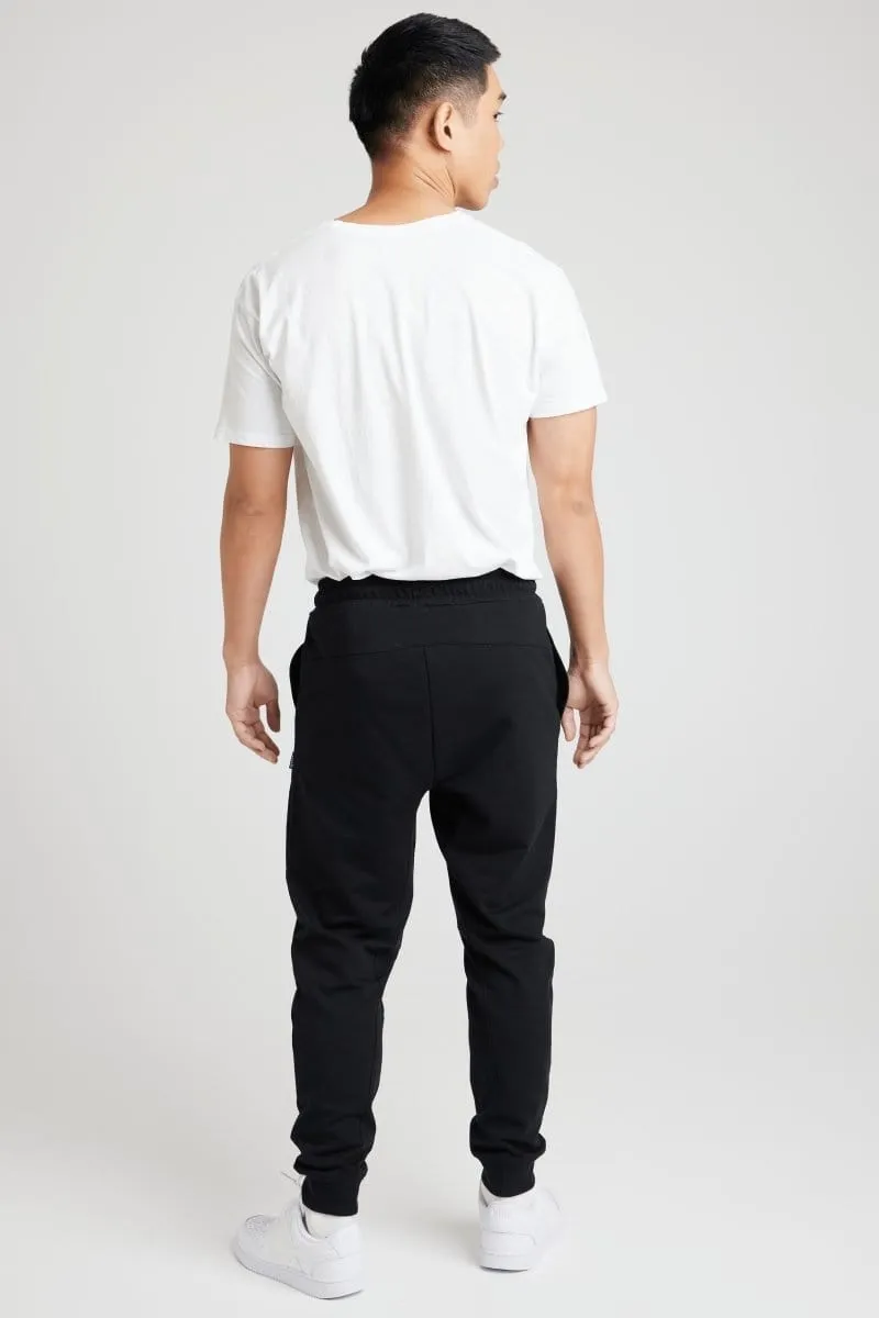 INSPORT MEN'S BOSTON SLIM FIT BLACK TRACKPANTS Cothing_Mens-Insport