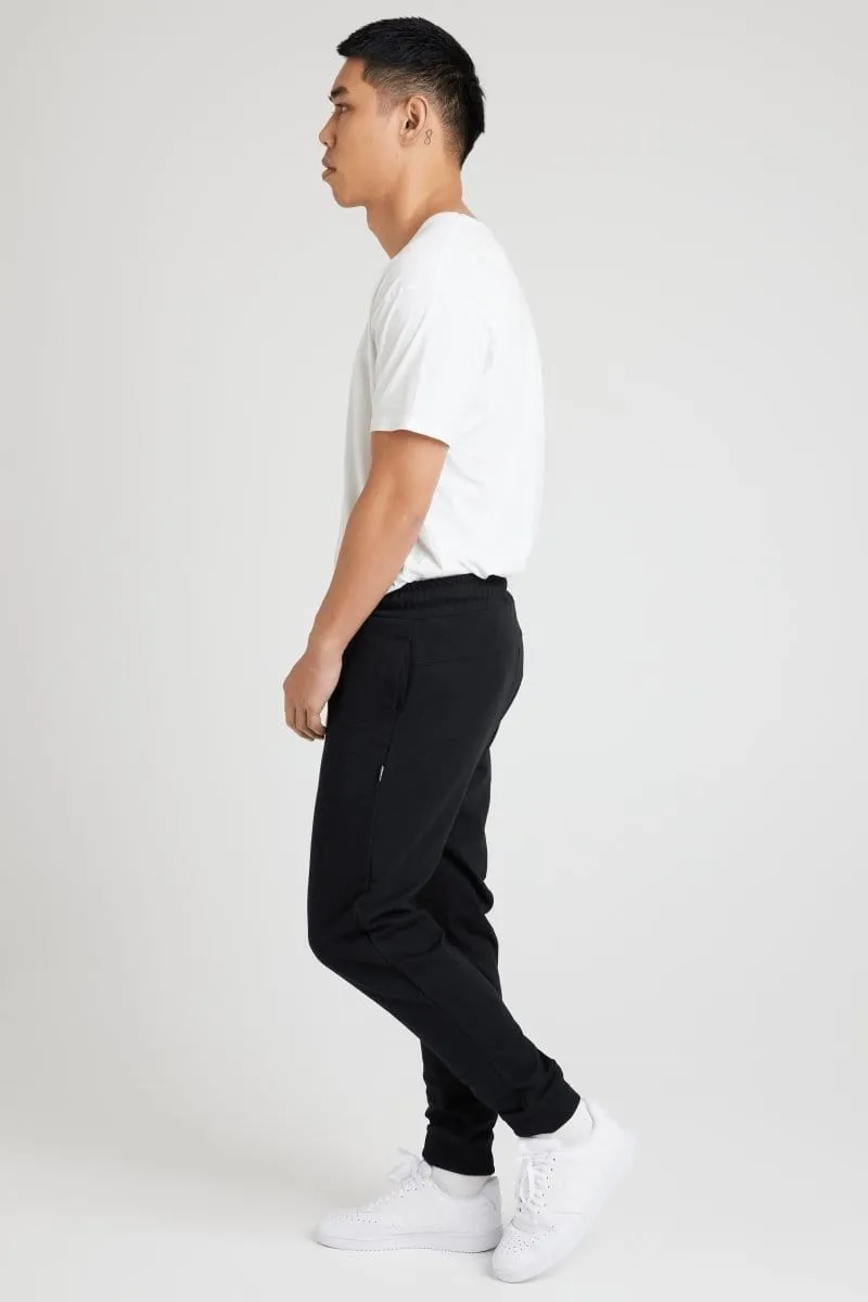 INSPORT MEN'S BOSTON SLIM FIT BLACK TRACKPANTS Cothing_Mens-Insport