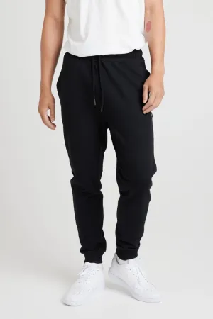 INSPORT MEN'S BOSTON SLIM FIT BLACK TRACKPANTS Cothing_Mens-Insport