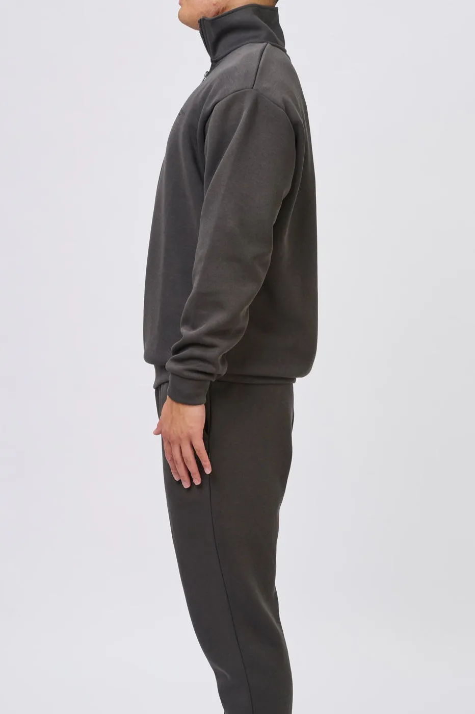 INSPORT MENS DENVER FLEECE ASH QUARTER ZIP Cothing_Mens-Insport