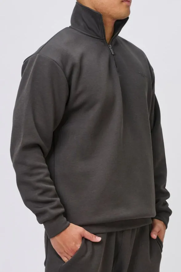 INSPORT MENS DENVER FLEECE ASH QUARTER ZIP Cothing_Mens-Insport
