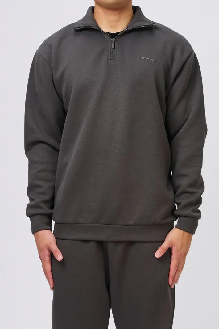 INSPORT MENS DENVER FLEECE ASH QUARTER ZIP Cothing_Mens-Insport