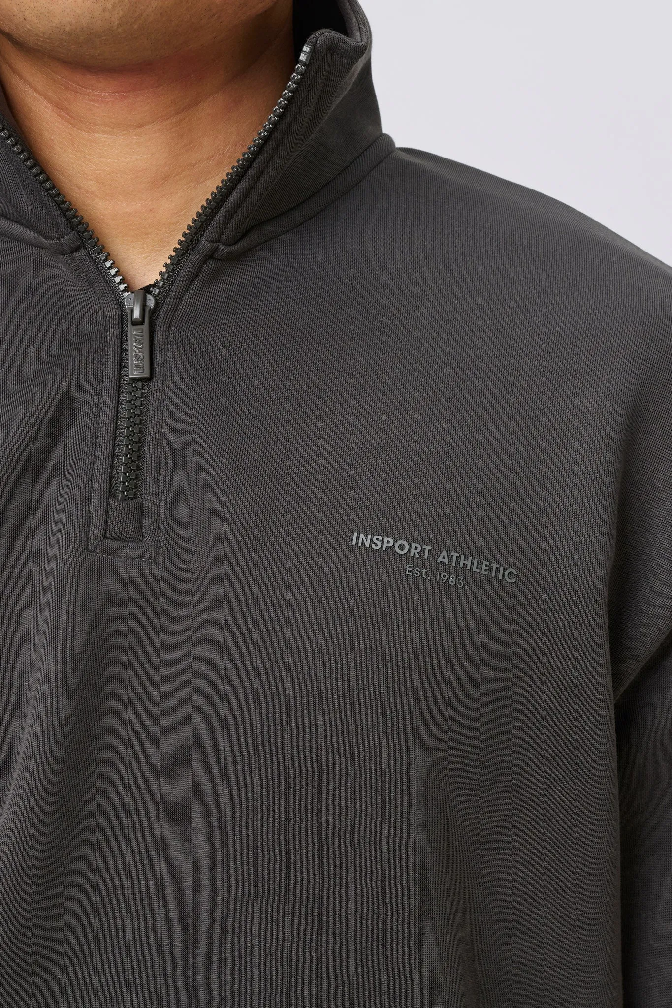 INSPORT MENS DENVER FLEECE ASH QUARTER ZIP Cothing_Mens-Insport