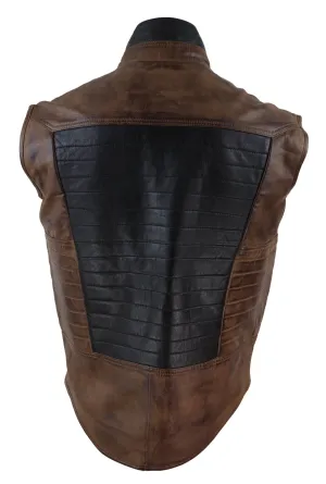 Japanese Style Leather Waistcoat Gilet
