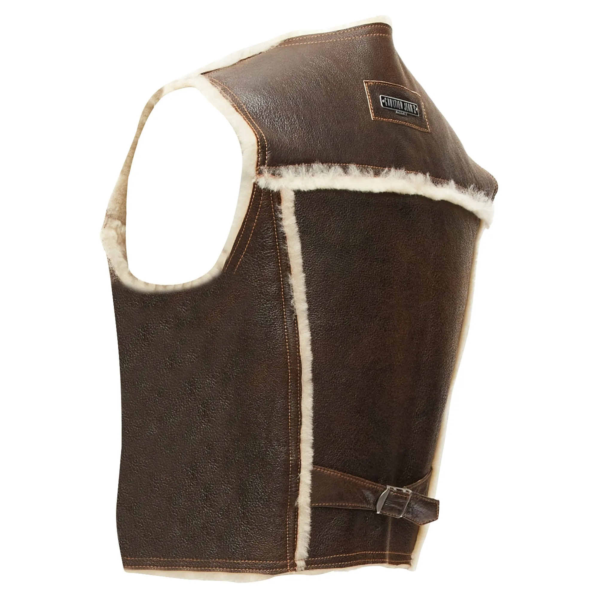 Jean Paul Gaultier Jeans Shearling Lined Logo Zip Vest