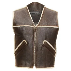 Jean Paul Gaultier Jeans Shearling Lined Logo Zip Vest