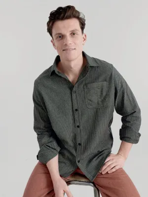 Jude Men's Organic Cotton Shirt | Monochrome Stripe