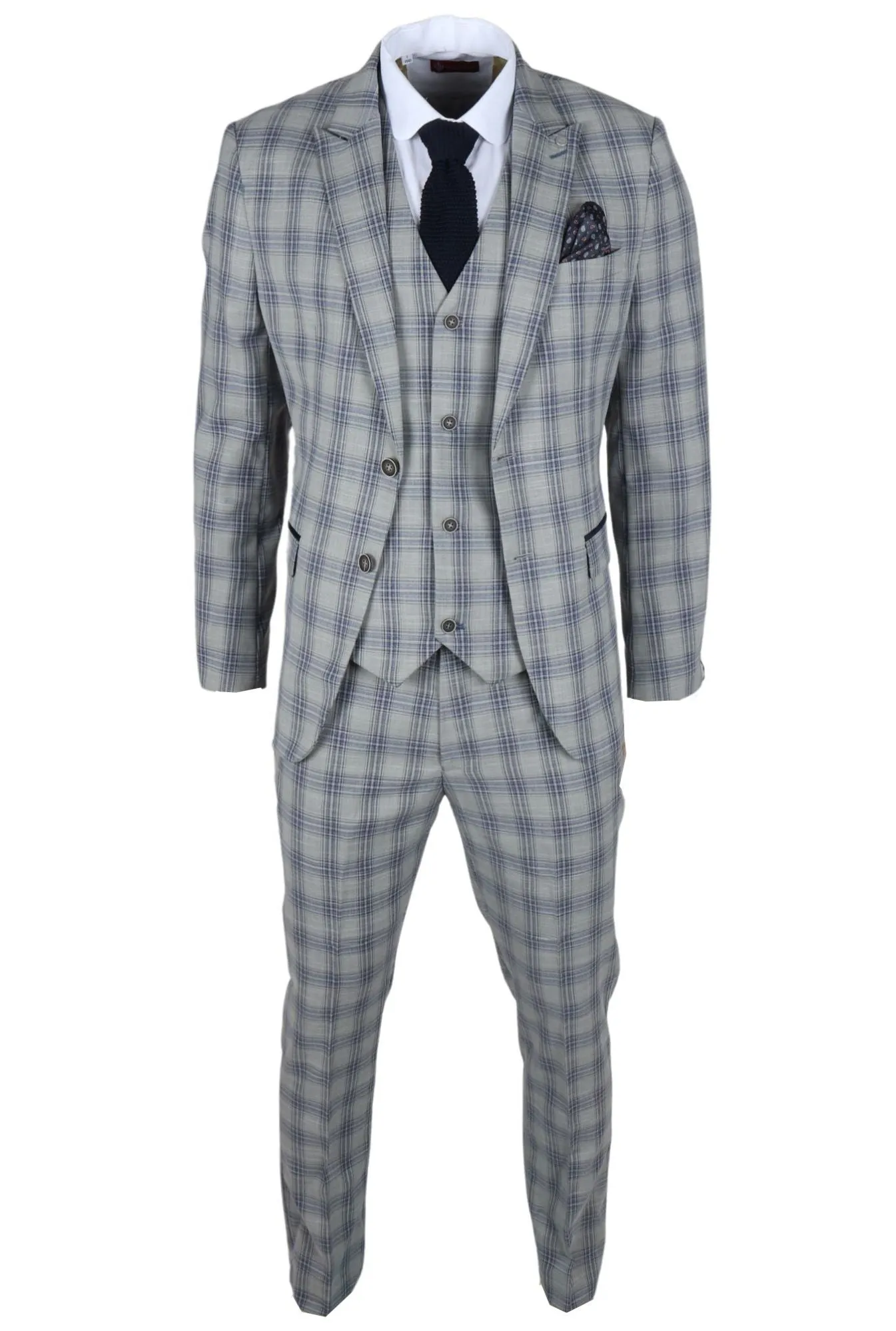 Knight 3 Piece Checked Suit