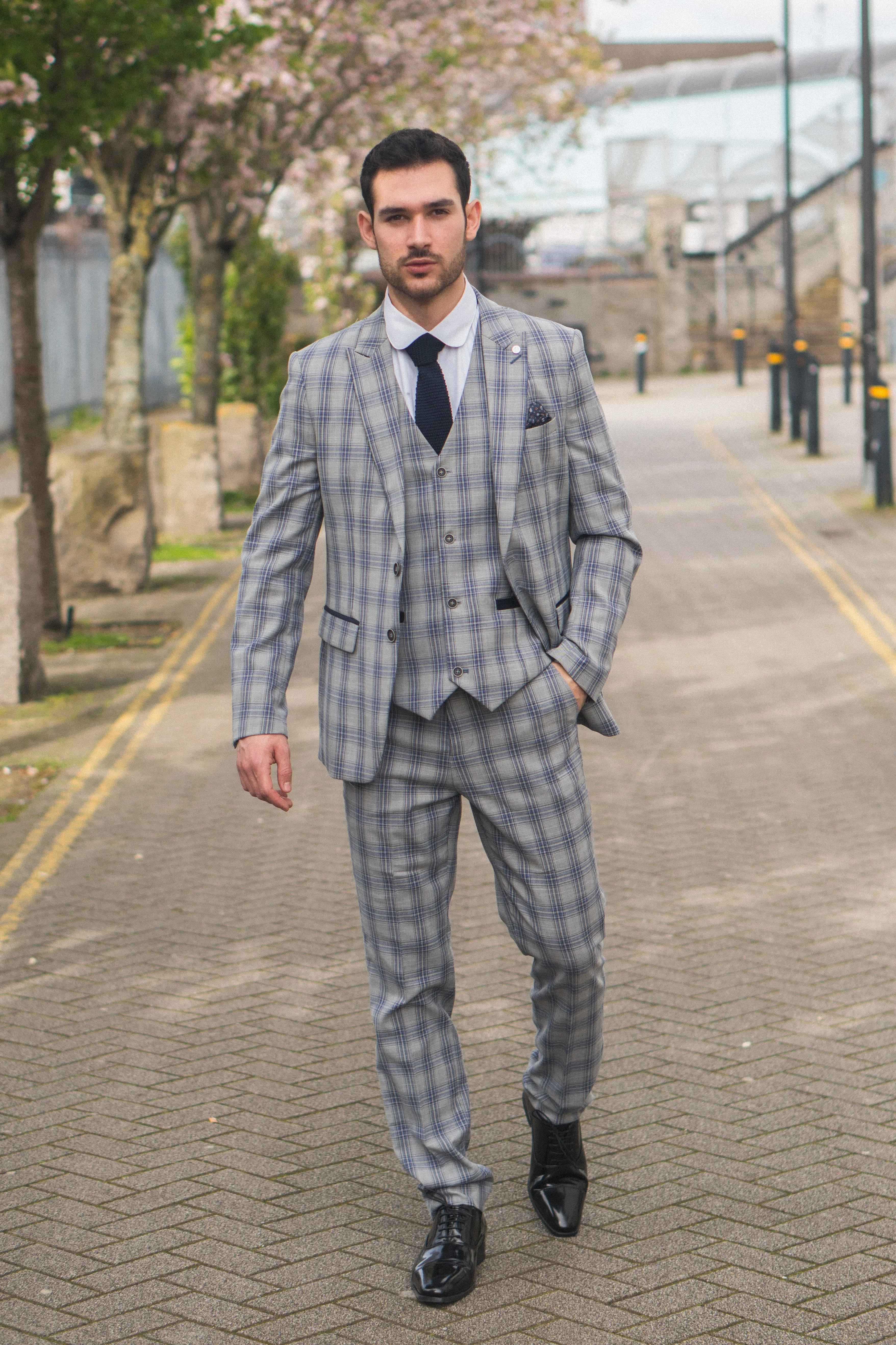 Knight 3 Piece Checked Suit
