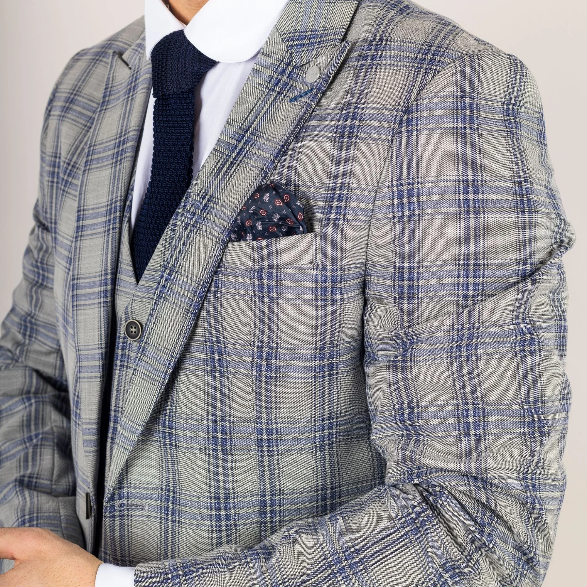 Knight 3 Piece Checked Suit
