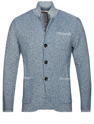 Knit Ribbed Swacket Blue