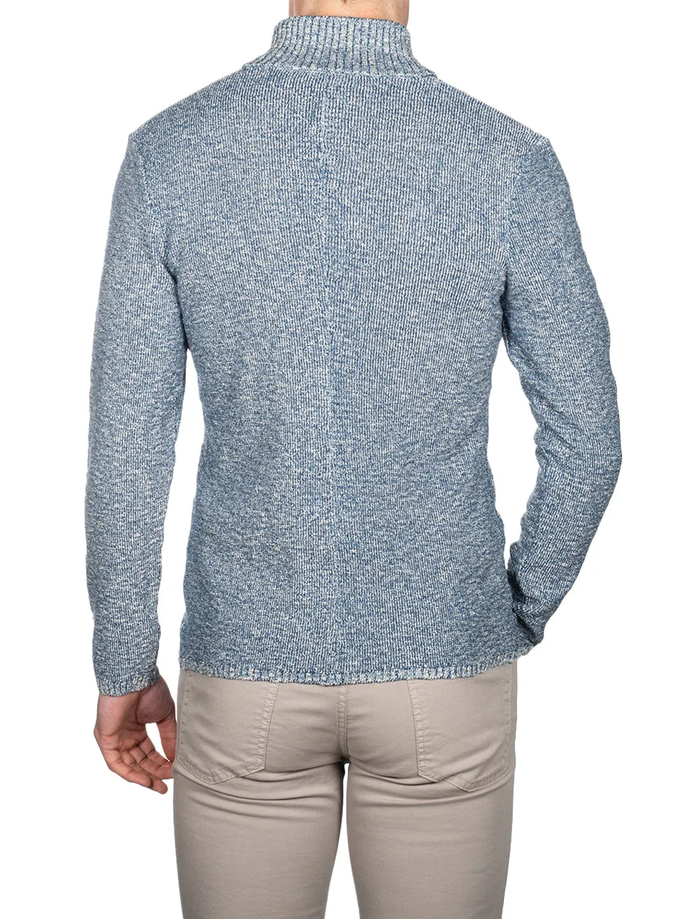 Knit Ribbed Swacket Blue
