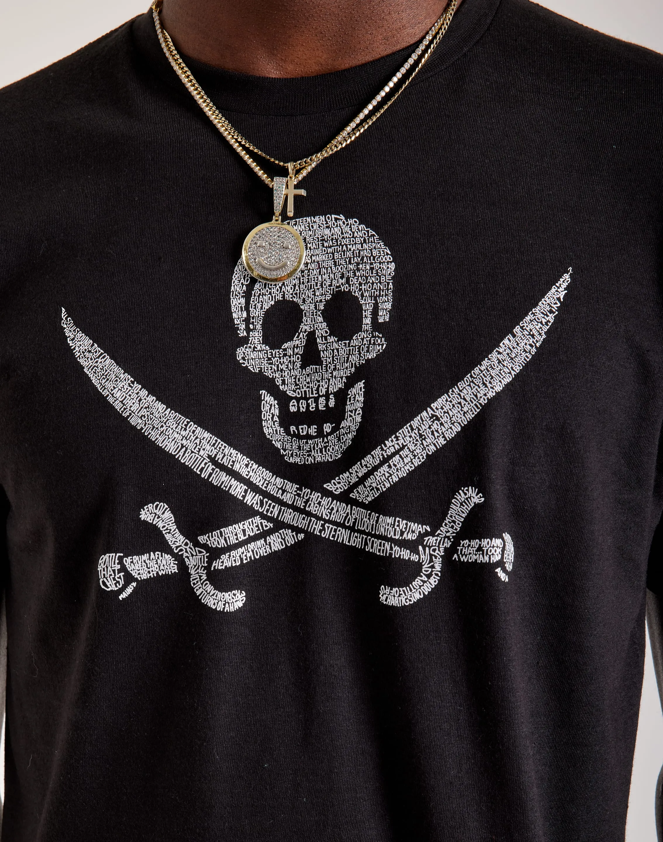 LA Pop Art Word Art Pirate Skull Tee