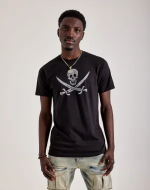 LA Pop Art Word Art Pirate Skull Tee