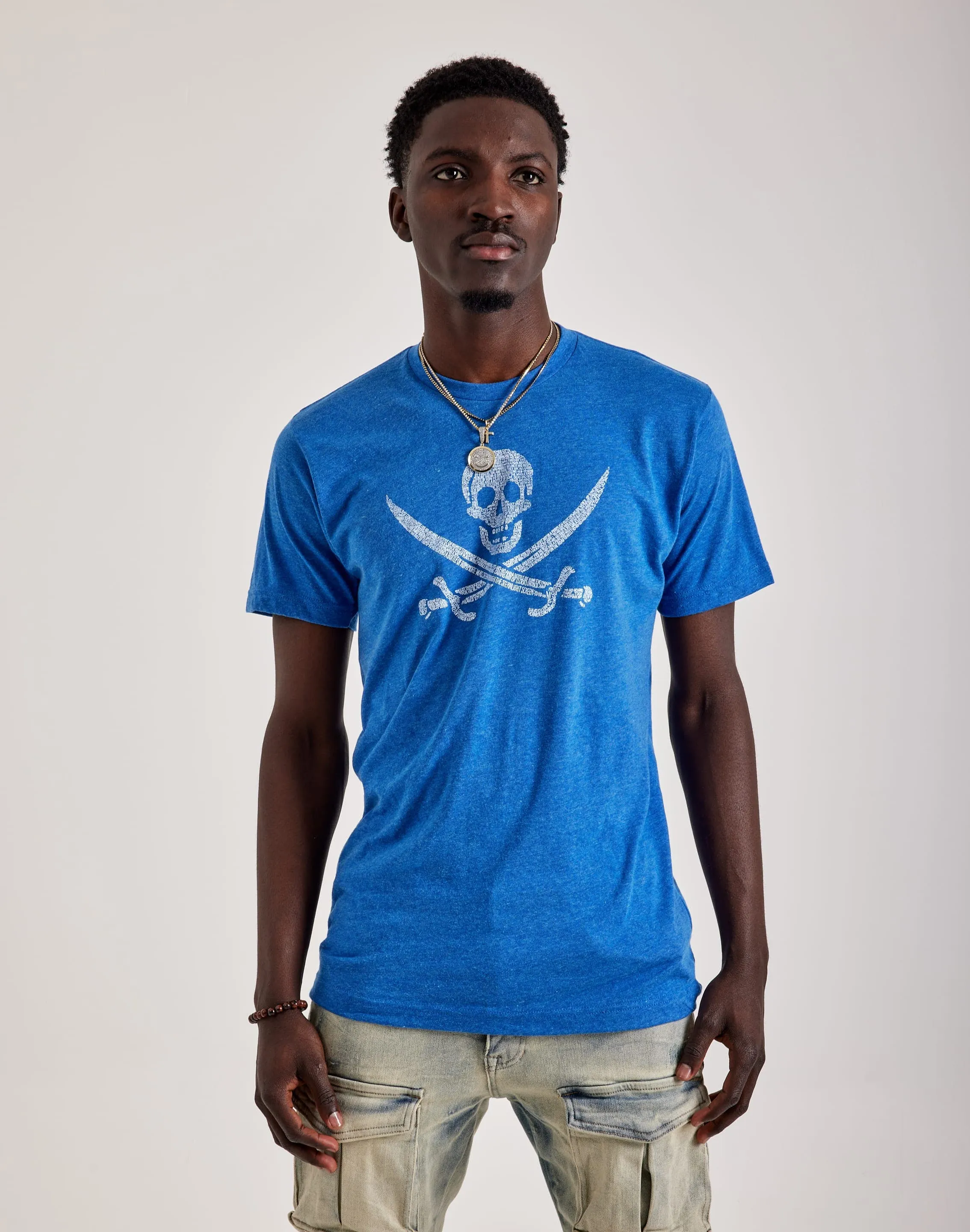 LA Pop Art Word Art Pirate Skull Tee