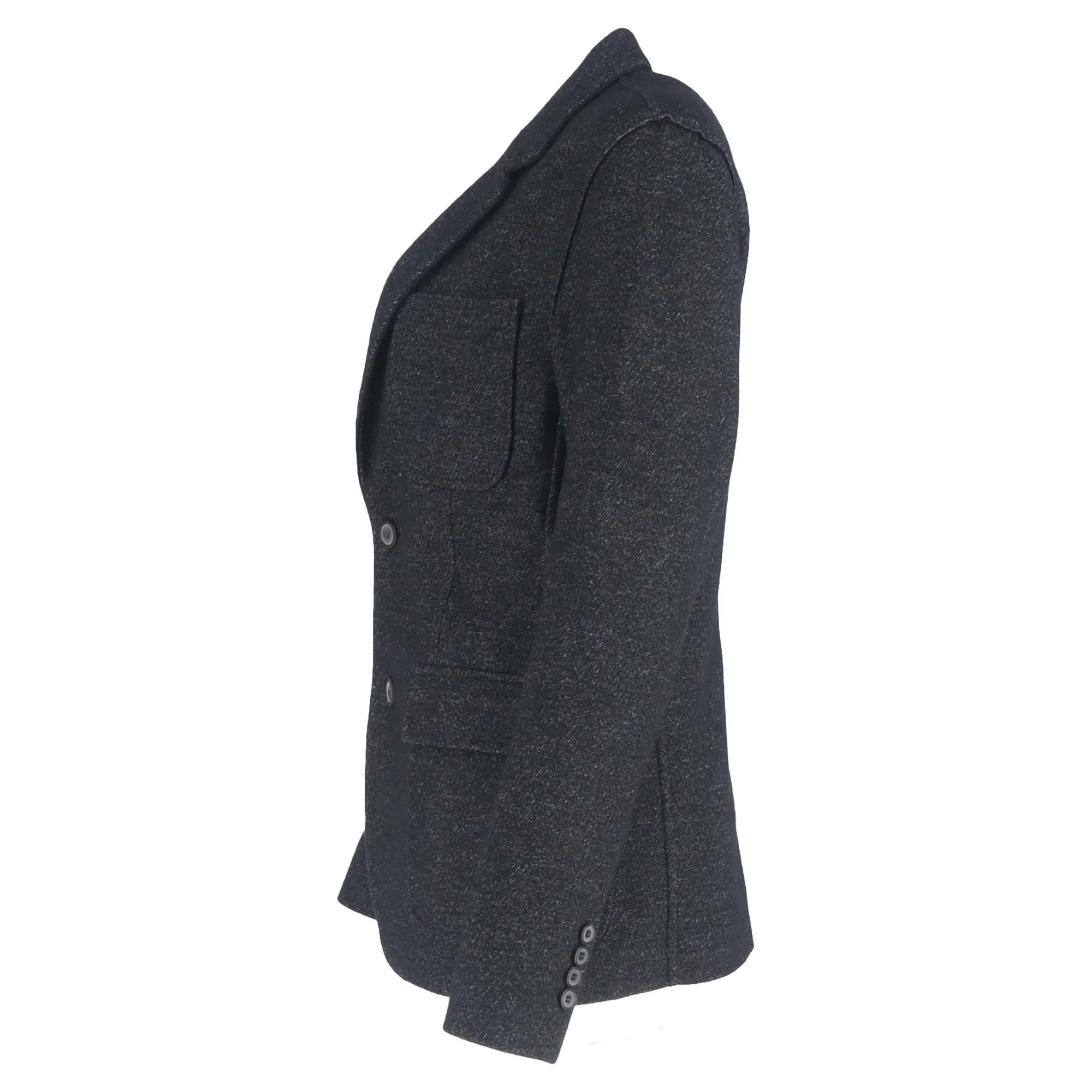 Lanvin Single-Breasted Blazer with Pockets in Black Wool