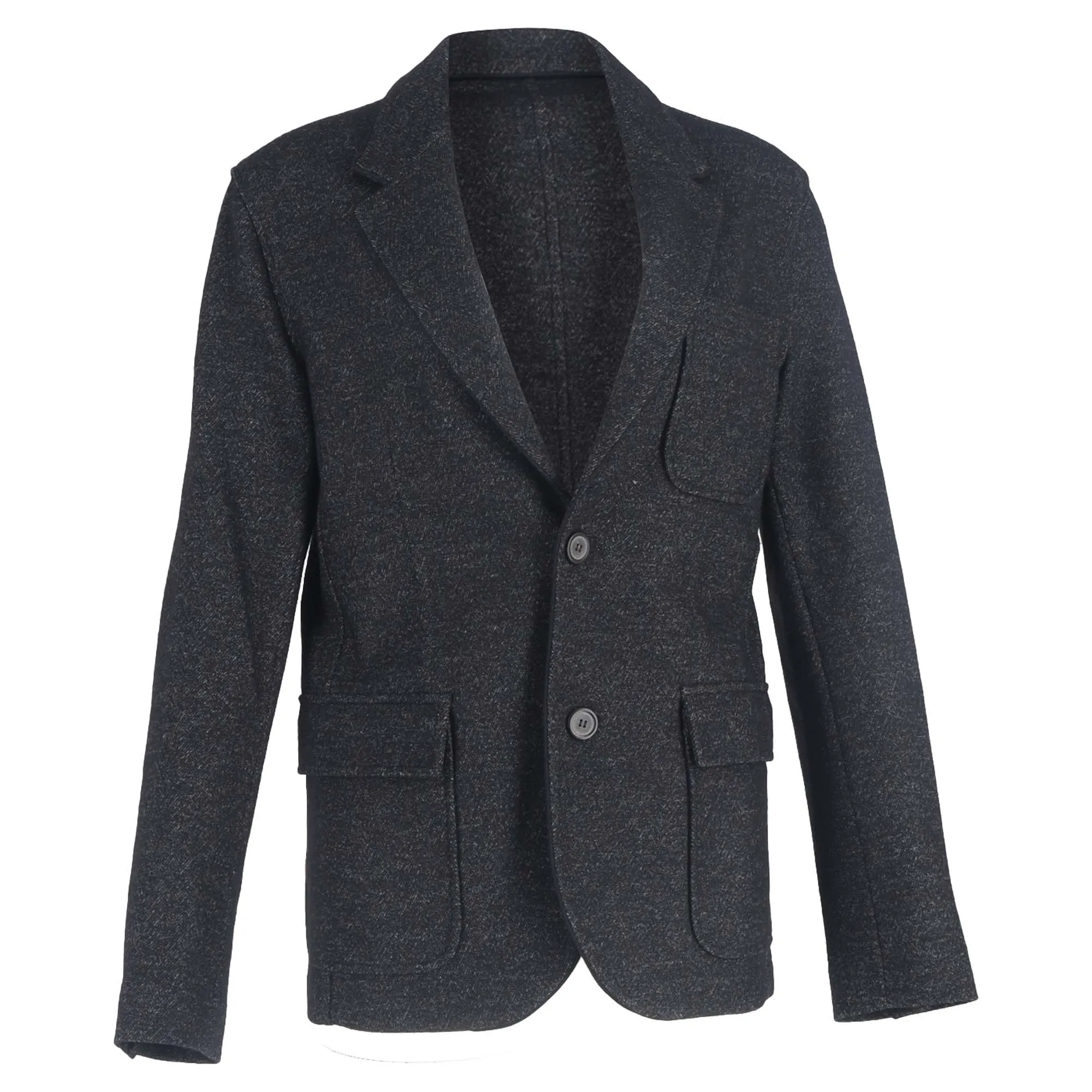 Lanvin Single-Breasted Blazer with Pockets in Black Wool