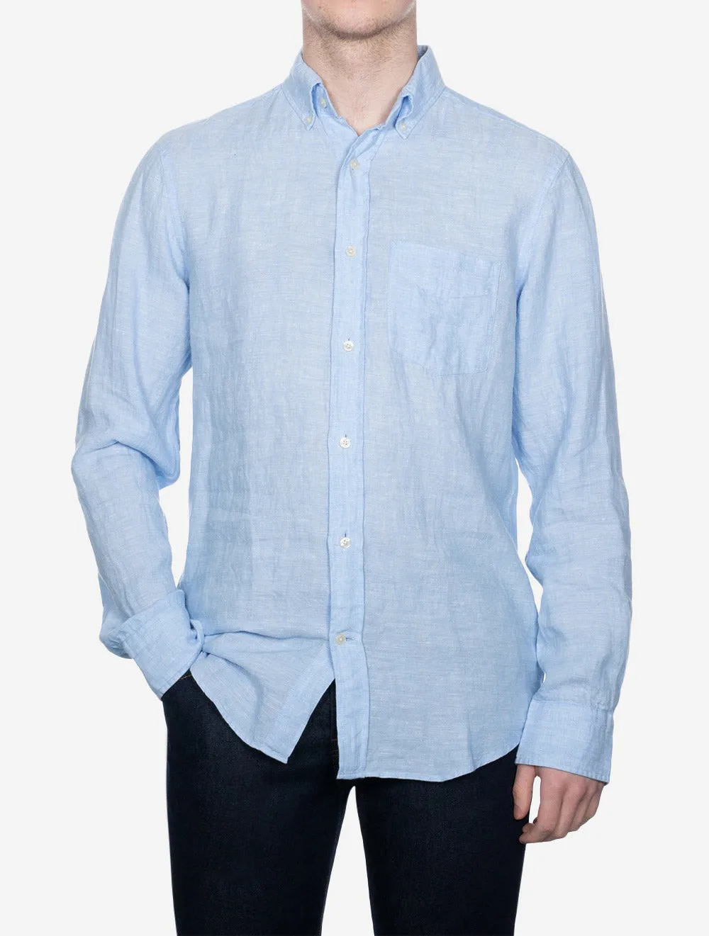 Linen Regular Fit Shirt Capri Blue