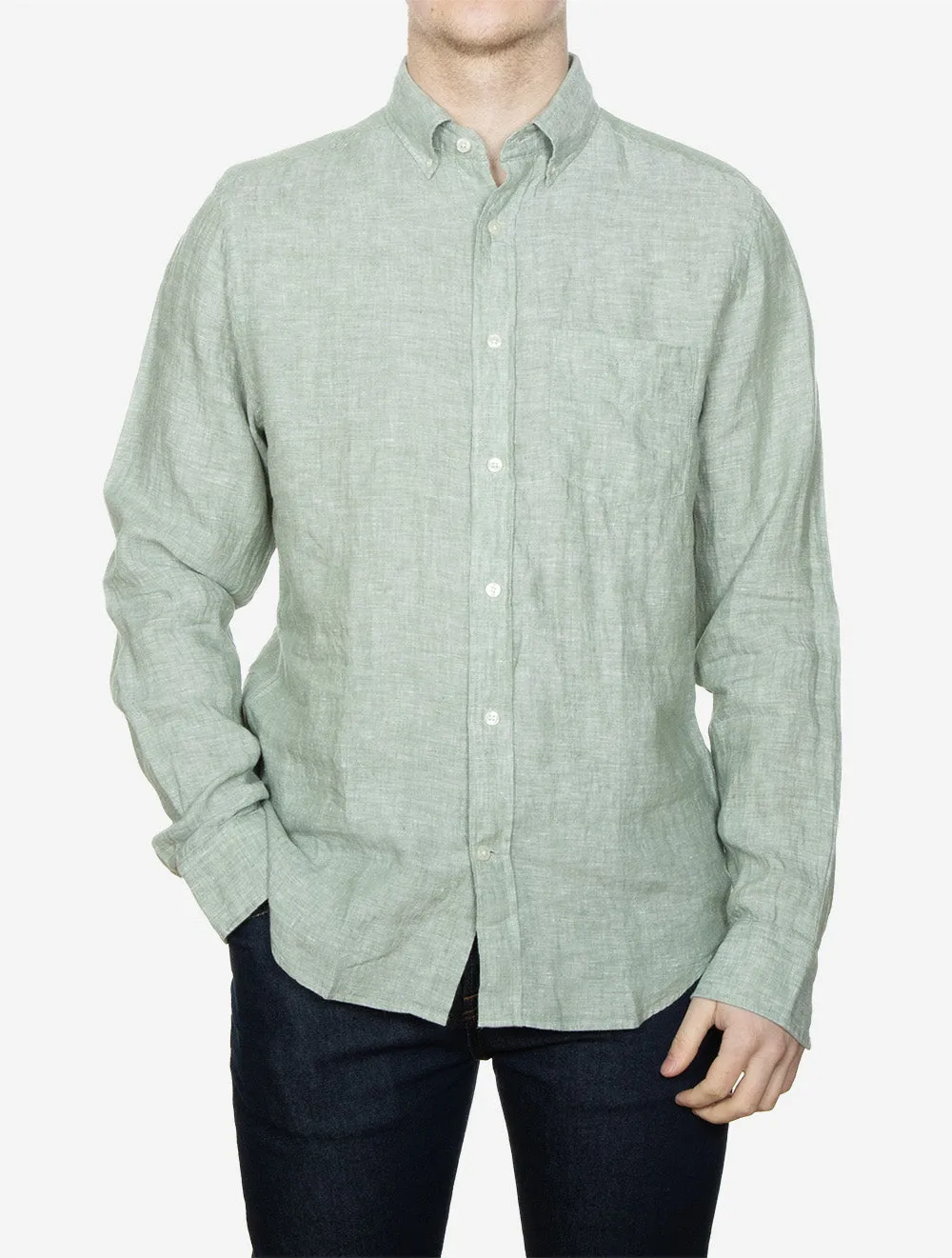 Linen Regular Fit Shirt Kalamata Green
