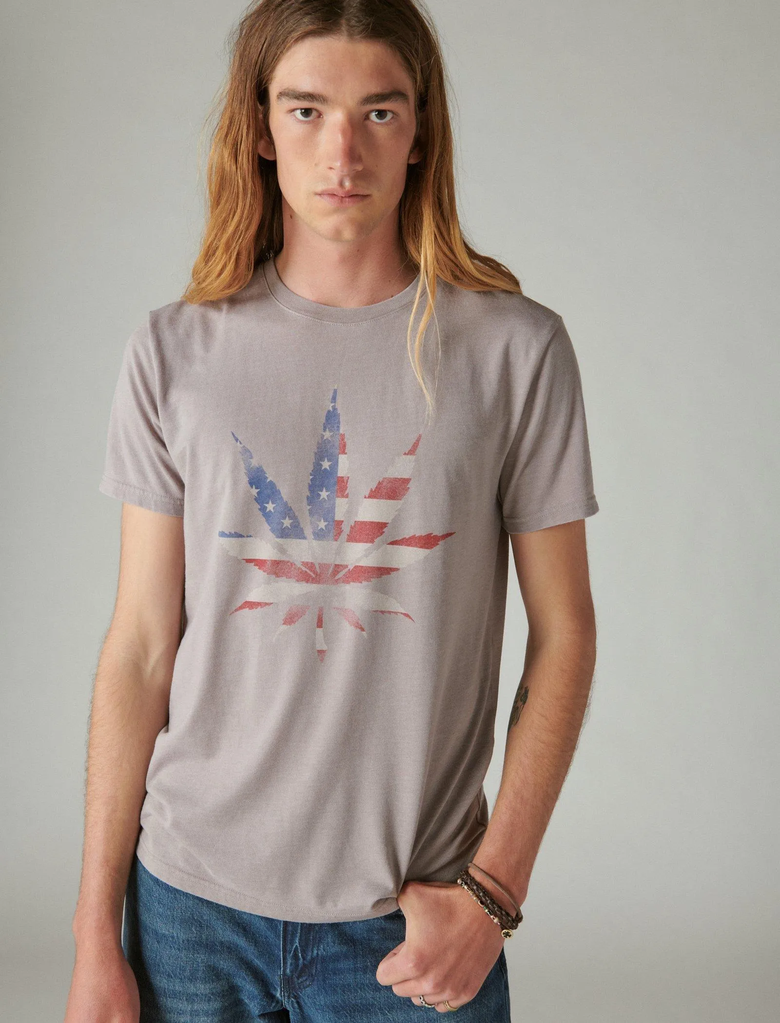 Lucky Brand American Weed Leaf Tee Rock Ridge Lucky Brand