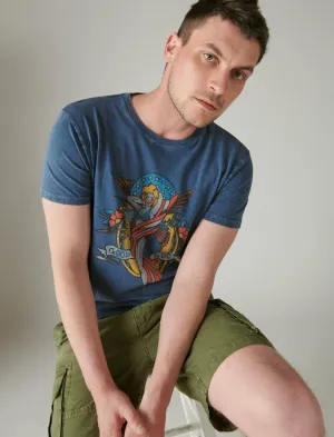 Lucky Brand Americana Pinup Tee Insignia Blue Lucky Brand