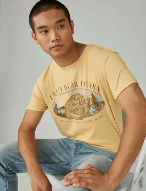 Lucky Brand Bear Tavern Graphic Tee Rattan Lucky Brand