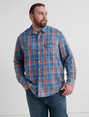 Lucky Brand Big And Tall Axe Indigo Shirt Salmon Lucky Brand