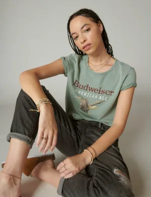 Lucky Brand Budweiser Wings Classic Crew Iceberg Green Lucky Brand
